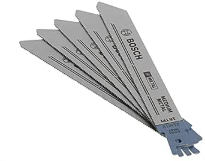 5-Pk Bosch RM618 6" 18T Metal Cutting Reciprocating Saw Blades