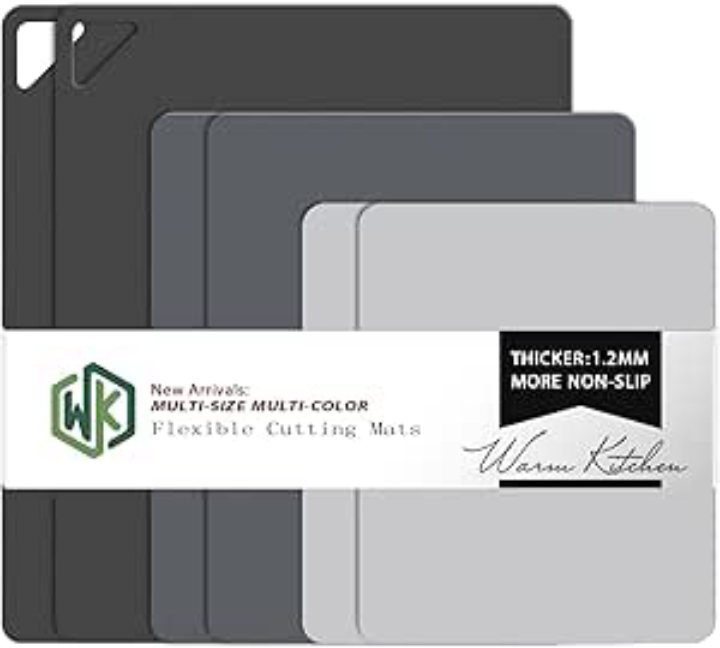 WK 6‑Piece Flexible Plastic Cutting Board Set 