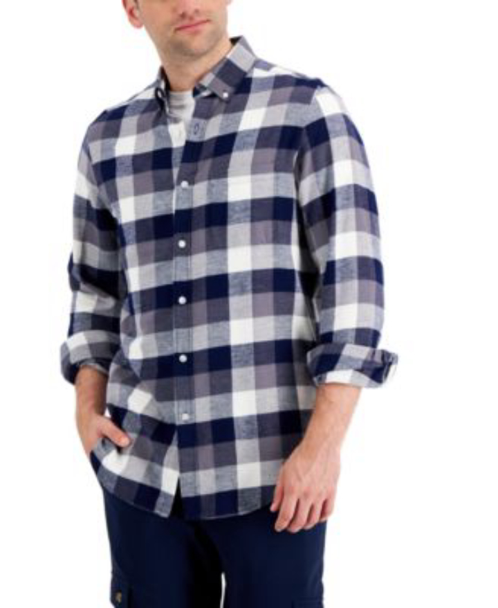 Men's Regular-Fit Plaid Flannel Shirt, Created for Macy's