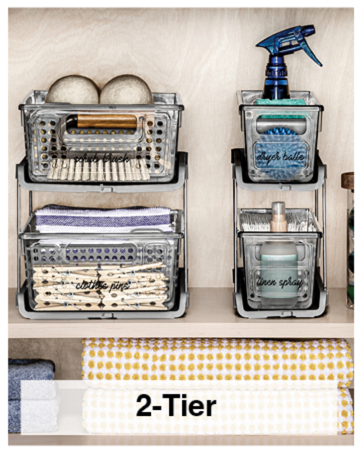 4‑Pack Madesmart 2‑Tier Mini Organizers – Space‑Saving Storage Solution 