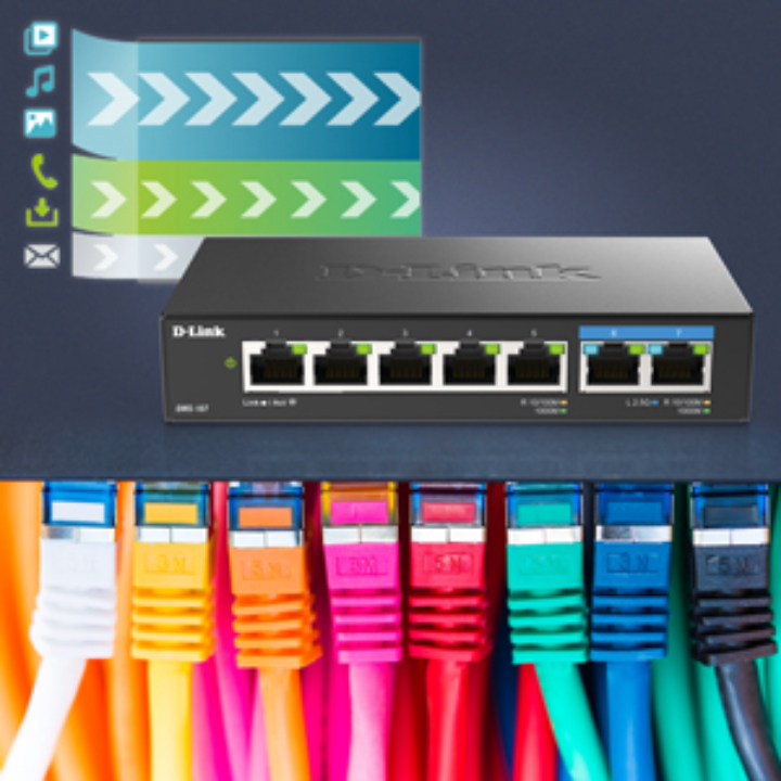 D‑Link DMS‑107 7‑Port 2.5G Gaming Switch (2×2.5GbE)