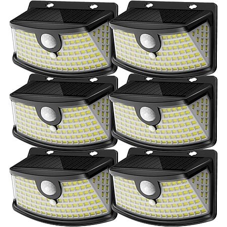Prime Members: 6-Pk Aootek 120-LEDs Solar Motion Sensor IP65 Waterproof Lights
