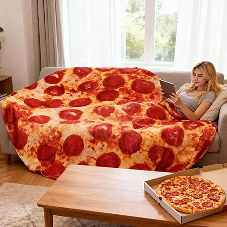 74" Pepperoni Pizza Fleece Wrap Blanket