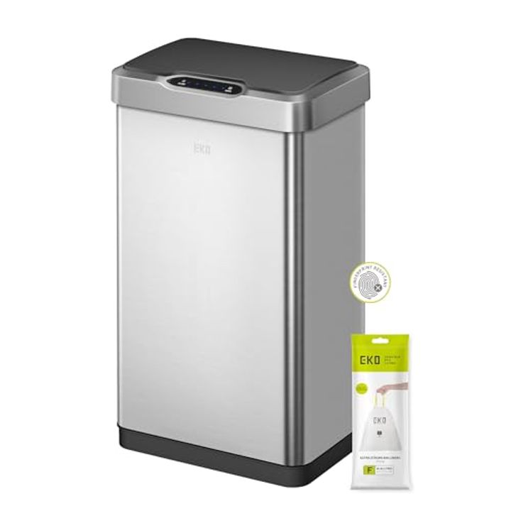 EKO Mirage-T 50L Touchless Trash Can, Stainless Steel