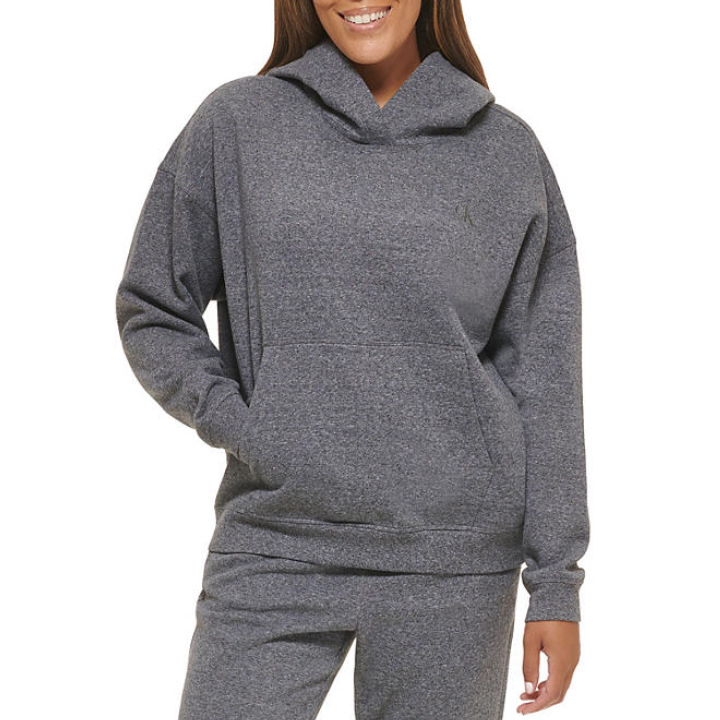 Calvin Klein Ladies Hooded Sweatshirt Black Grey Heather