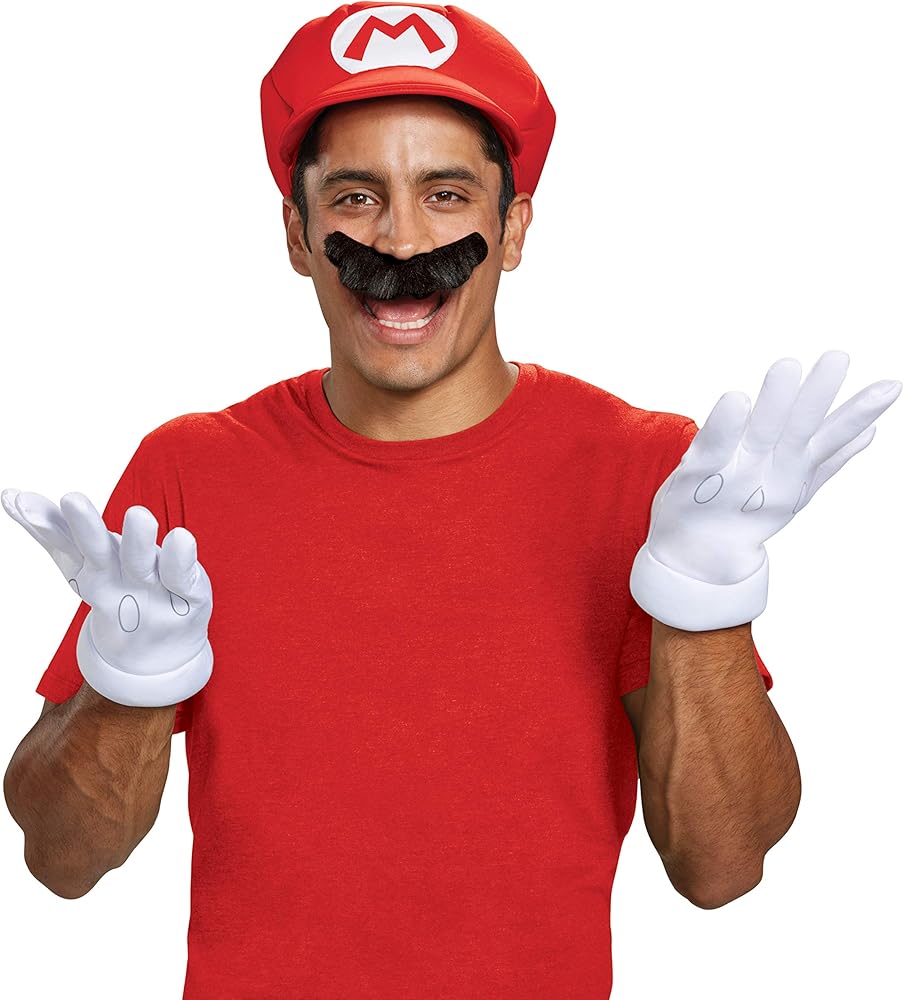 Disguise Men's Nintendo Super Mario Bros.Mario Adult Costume Accessory Kit
