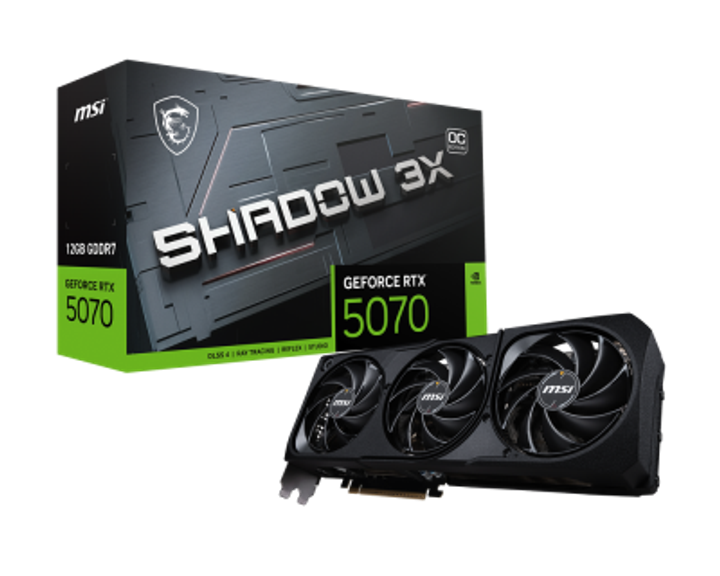 MSI SHADOW GeForce RTX 5070 12GB GDDR7 PCI Express 5.0 ATX Graphics Card RTX 5070 12G SHADOW 3X OC