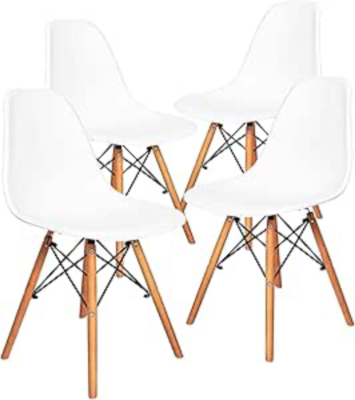 4-Ct CangLong Mid Century Modern Dining Chairs (White)