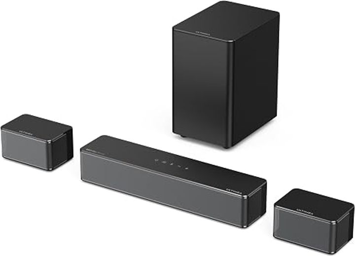 ULTIMEA 5.1 Dolby Atmos Sound Bar, 450W Peak Power, Surround Sound System for TV, Wireless Subwoofer Bass Boost, Surround Adjustable