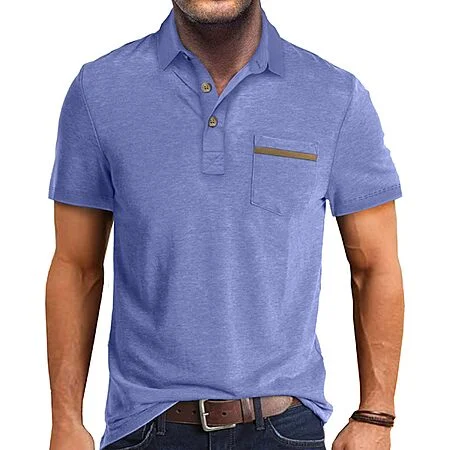 Amazon - Men's Casual Polo Shirts Short Sleeve Summer Shirts Classic Collared Golf Shirt - $9.99