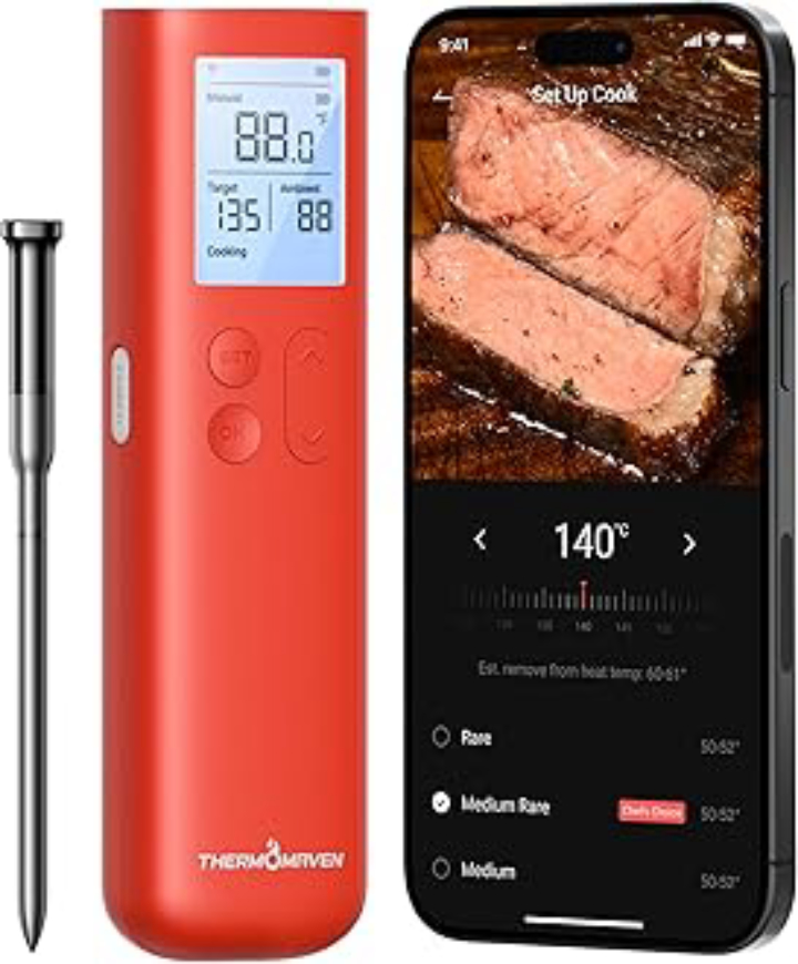 ThermoMaven P4 Smart Bluetooth Wireless Meat Thermometer with 4 Probes