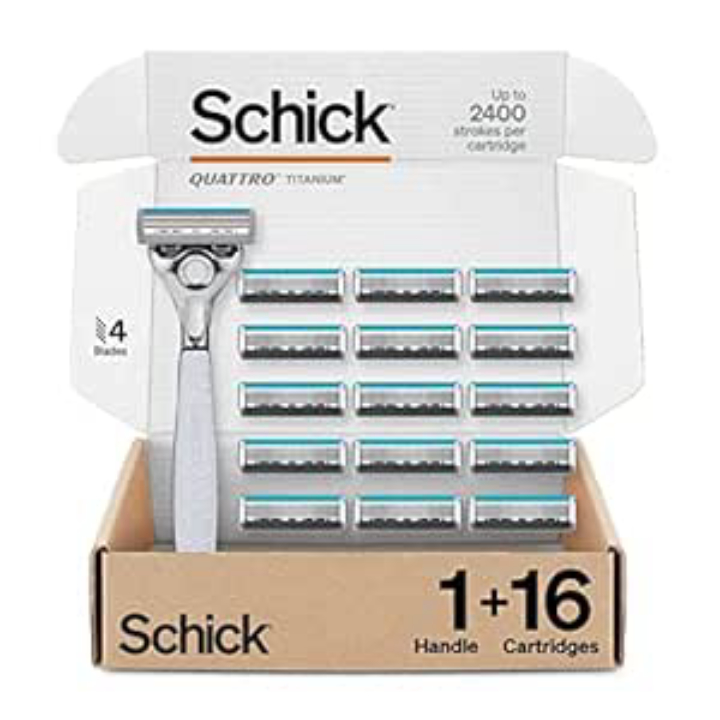 Schick Quattro Titanium Razors with 16 Cartridge Refills