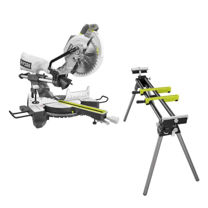 RYOBI 15 Amp 10" Corded Sliding Compound Miter Saw with QUICKSTAND