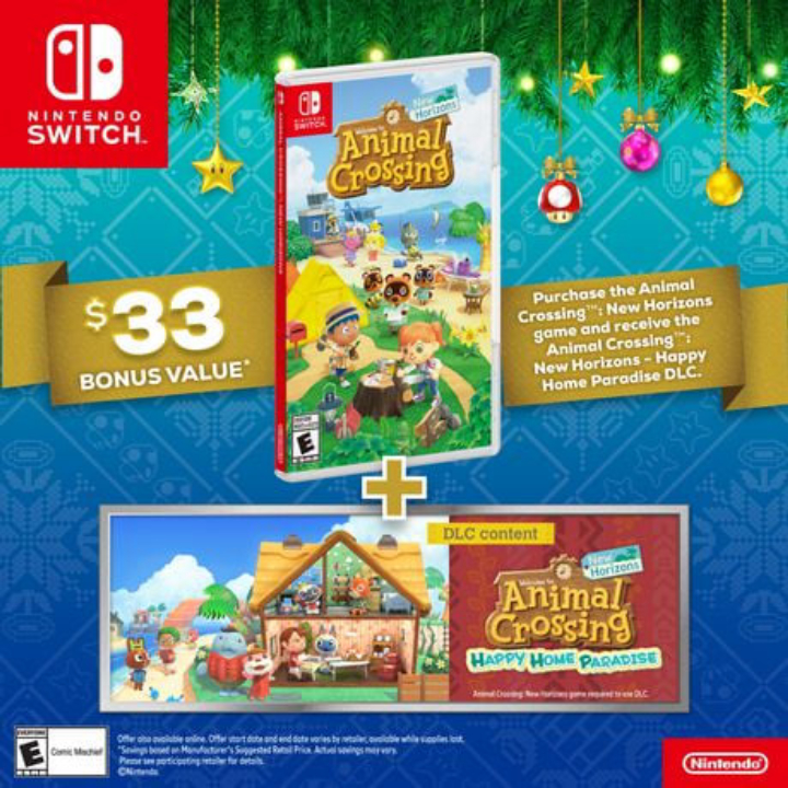 Animal Crossing New Horizons and Happy Home Paradise DLC Bundle