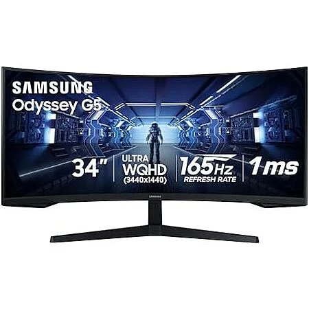  Samsung Odyssey G5 34″ Curved Ultrawide Gaming Monitor