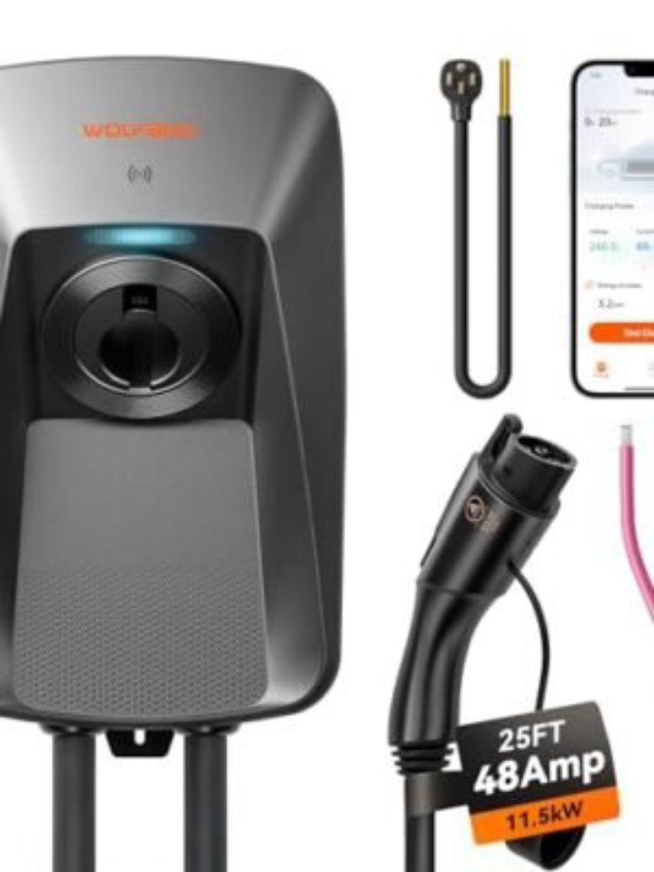 WOLFBOX 50A J1772 Hardwired Level 2 EV Charger with NEMA 14-50 Plug