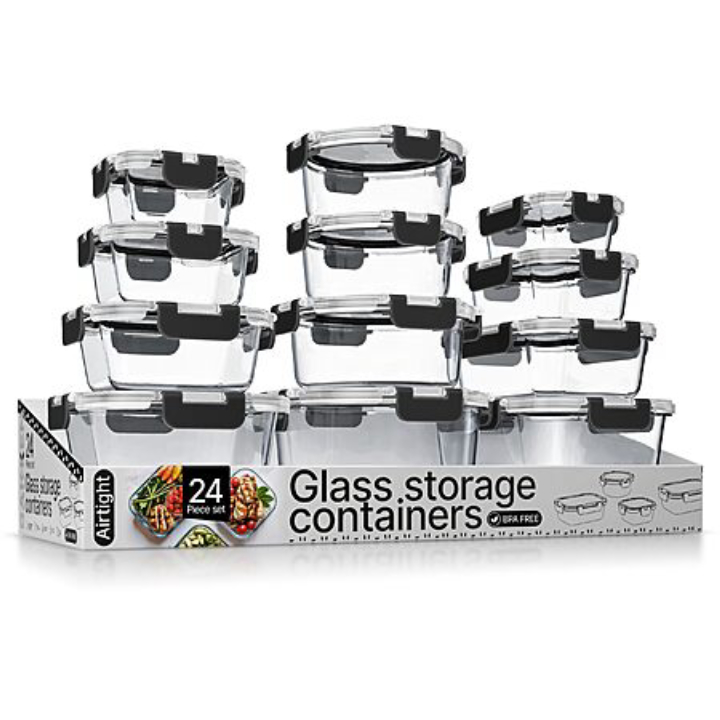 Bakken 24-Piece Glass Food Storage Set