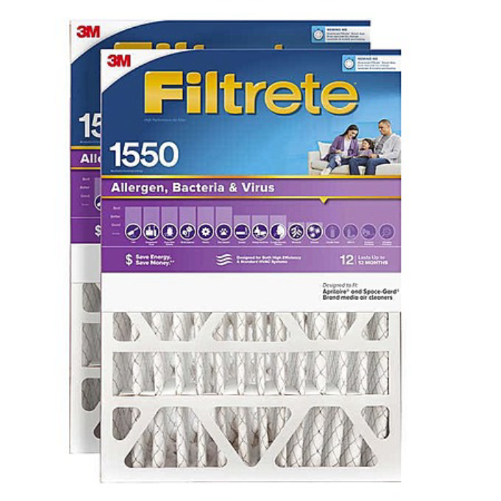 Filtrete 2-Pk 5" MPR 1550 MERV 12 Deep Pleat Air Filter