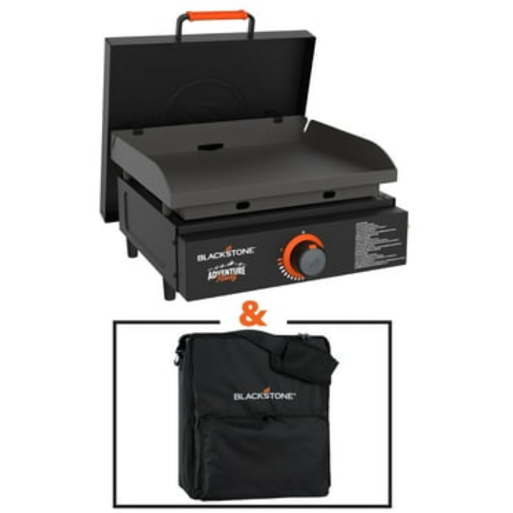 Blackstone Adventure Ready Outdoor Griddle, 17 Inch Single-Burner Portable Flat Top Grill, Black