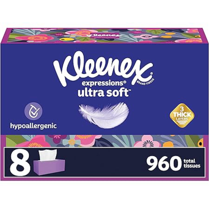 8-Pack 120-Count Kleenex Ultra Soft Facial Tissues