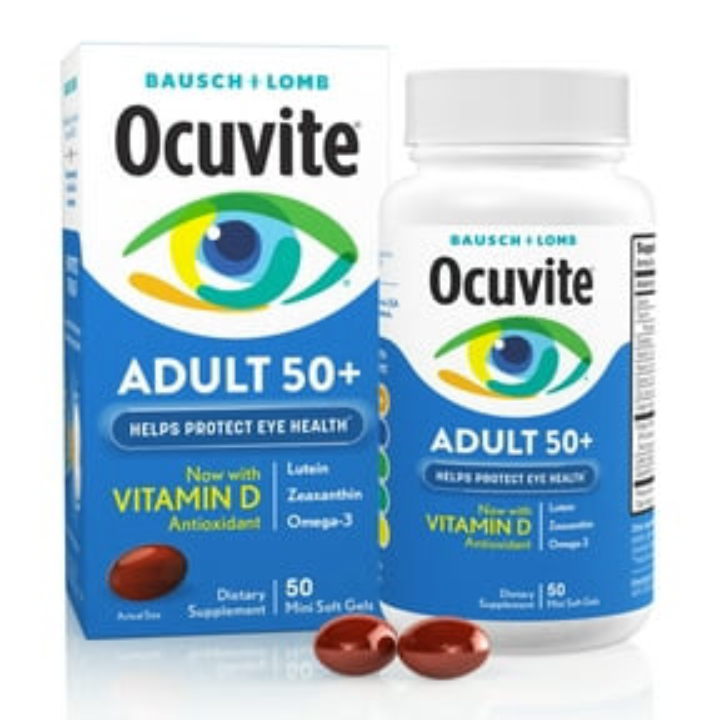 Ocuvite 50+ Eye Vitamin & Mineral Supplement Softgels, 50-Count