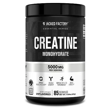 Jacked Factory Creatine Monohydrate Powder 425g - 5g Daily Creatine Supplement - 85 Servings, Unflavored - $13.59