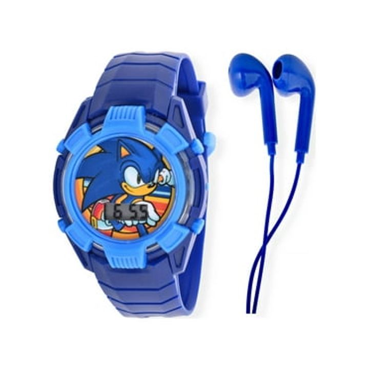 SEGA Sonic the Hedgehog Flashing LCD Watch & Earbud Set