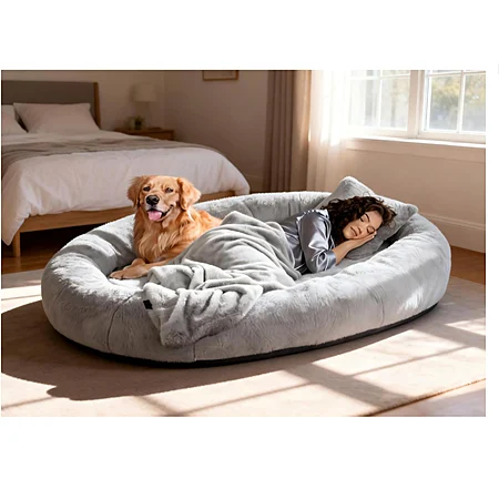 Elevon Large Human Dog Bed for Adults (Gray)
