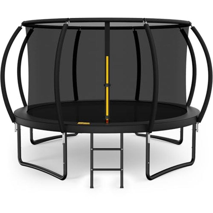 14 ft Outdoor Trampoline w/ Safety Net & Ladder