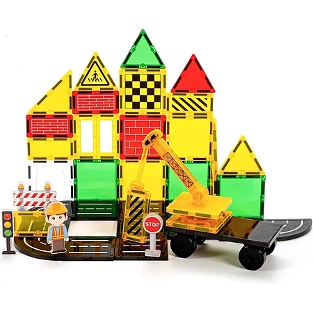 42-Piece Cossy Engineering & Building Magnetic Tiles w/ Extendable Crane, Road Tiles & Traffic Signs $11 + Free Shipping w/ Prime or $35+ Orders