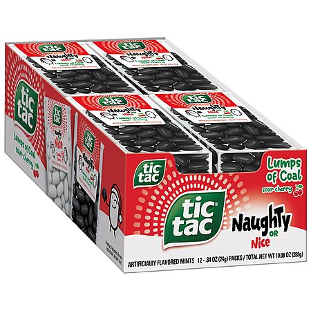 12-Ct 0.84-oz Tic Tac Lumps of Coal Mints (Sour Cherry Flavor)
