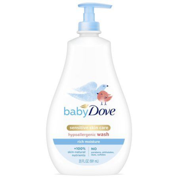 Baby Dove Sensitive Skin Care Baby Wash For Baby Bath Time Rich Moisture Tear-Free and Hypoallergenic, 20 oz 