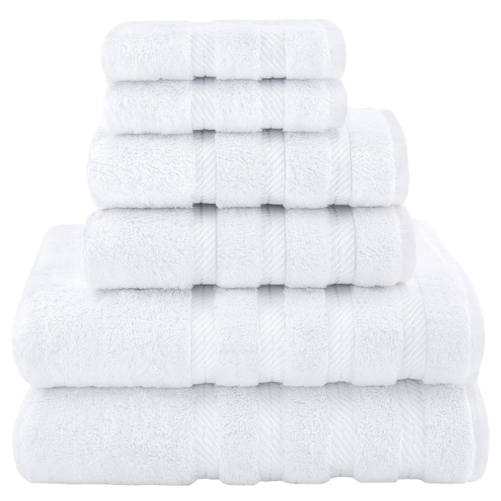 American Soft Linen 6 Piece Towel Set, 100% Cotton Bath Towels for Bathroom