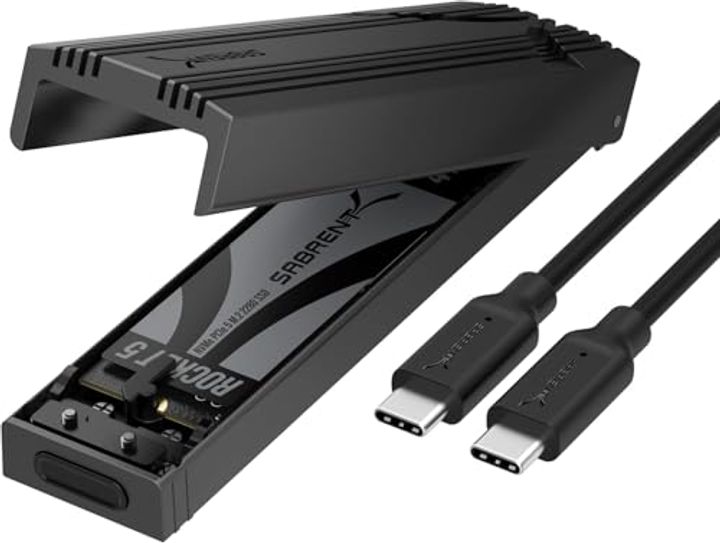 SABRENT USB-C NVMe Enclosure – 10Gbps, Tool-Free M.2 SSD Case