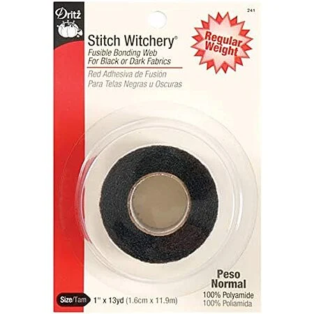 $3.34 | Dritz 241 Stitch Witchery, Regular Weight, 1-Inch X 13-Yards, Black at Amazon