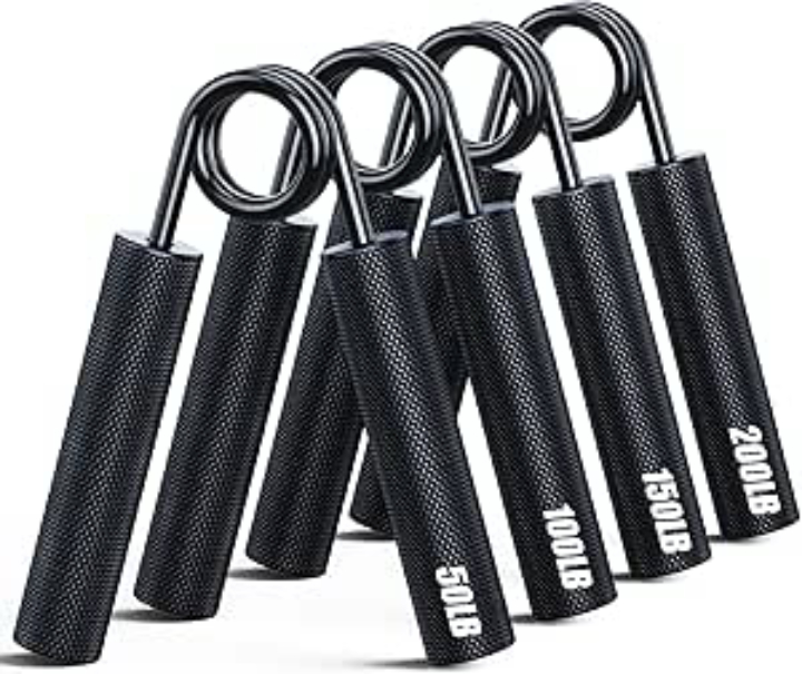 4-Pc ZEAGUS Metal Hand Grip Strength Trainers w/ 50-200Lbs Resistance Levels