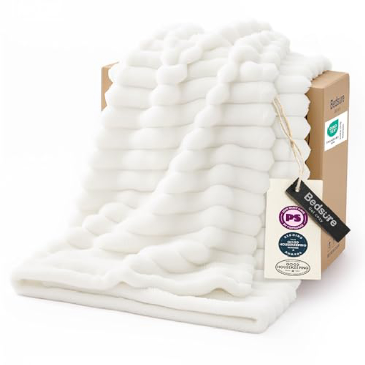 Bedsure Soft Fleece Throw Blanket 50x60 – Off White