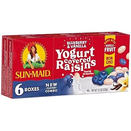 6-Count 0.75-Oz Sun-Maid Yogurt Covered Raisins Snack Box (Blueberry & Vanilla)