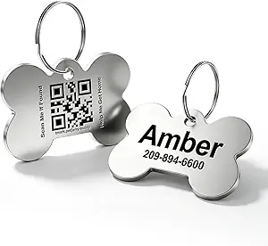 TechMark Dog Tags Personalized, Custom Pet ID Tags with QR Code, Real-time Scan Alerts, Modifiable Pet Profile