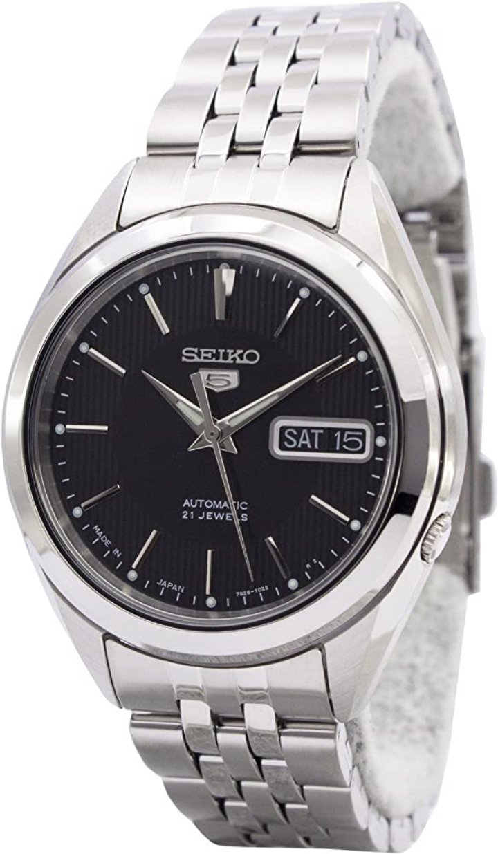 SEIKO 5 Black Dial Stainless Steel Men's Watch