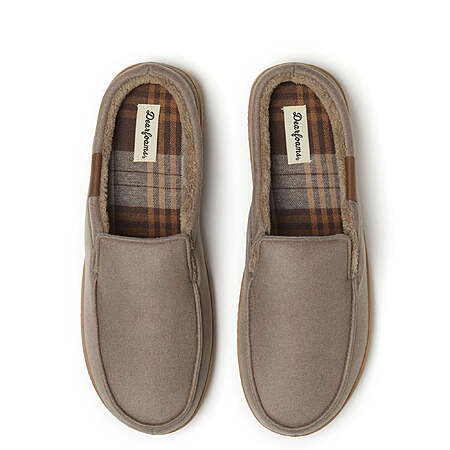 Dearfoams Men's Cozy Comfort Notch Clog Slippers (Taupe)