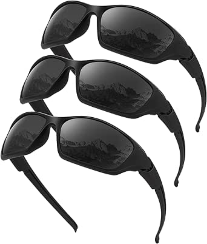 3-Pack KALIYADI Men's UV400 Polarized Sports Sunglasses