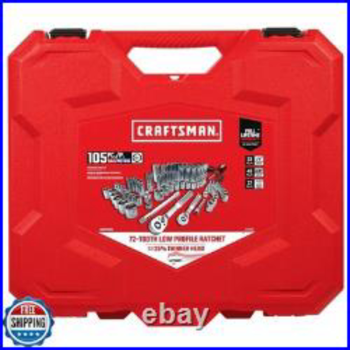 105-Pc Craftsman SAE & Metric Mechanics Tool Set with Case