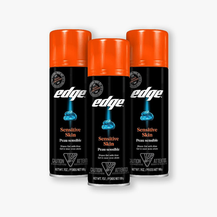 Edge Shave Gel for Men, Sensitive Skin with Aloe, 7oz (3 Pack) - Shaving Gel For Men That Moisturizes, Protects and Soothes To Help Reduce Skin Irritation