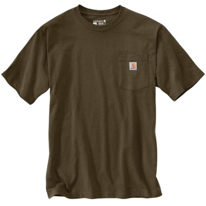 Carhartt K87 Pocket T-Shirt – Burnished Logs, 3XL | 40% Off