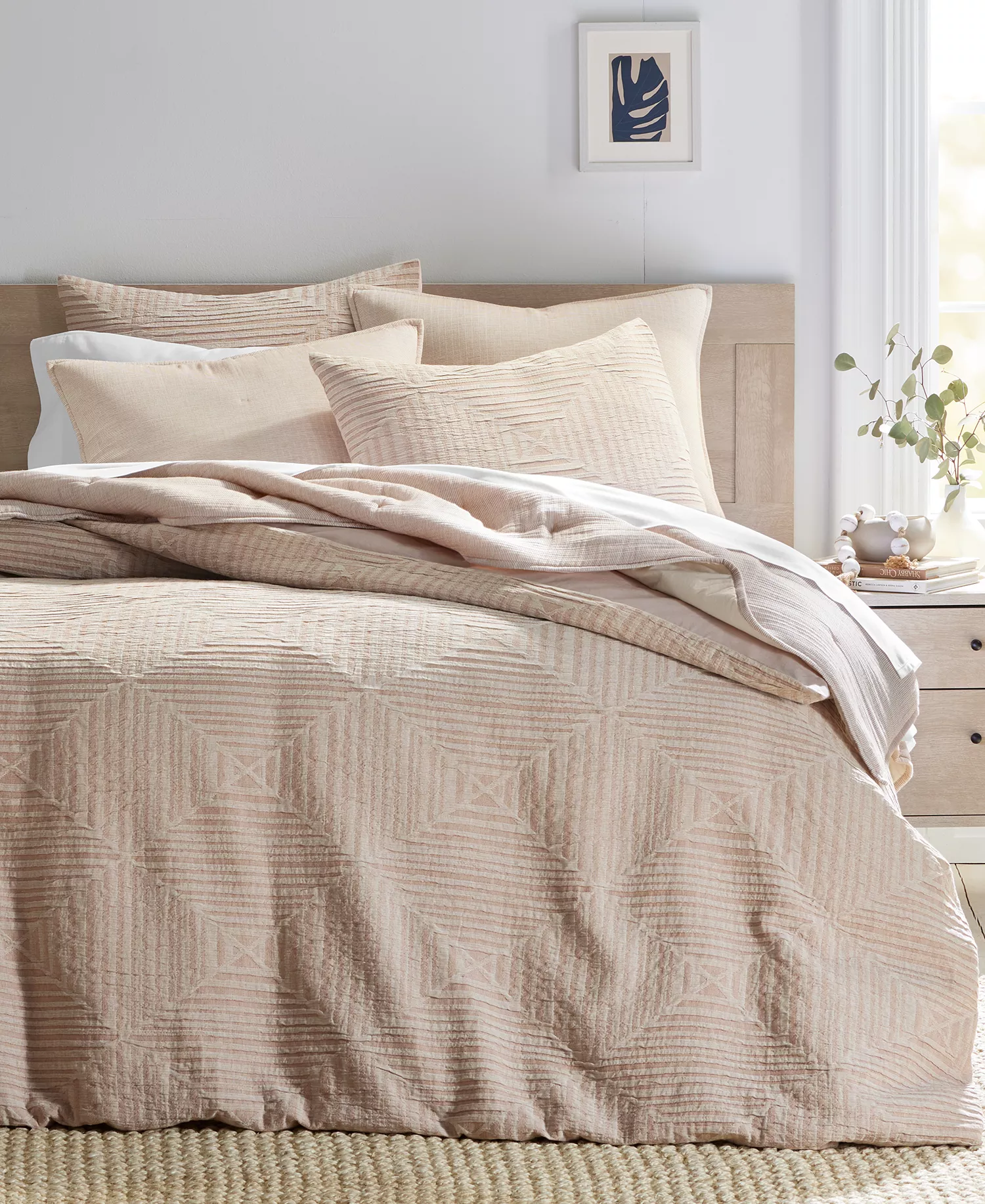 3-Piece Oake Concentric Square Matelassé Duvet Cover Set (Clay, King) $48.93 + Free Shipping