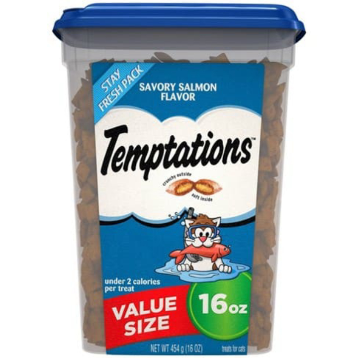 16-oz Temptations Classic Crunchy & Soft Cat Treats, Savory Salmon