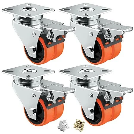 4-Pack ASHGOOB 2" Dual Caster Wheels (Up to 450lbs)