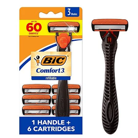 Bic Comfort 3 Men's Razor: 12-Count + Handle $5.95, 6-Count + Handle