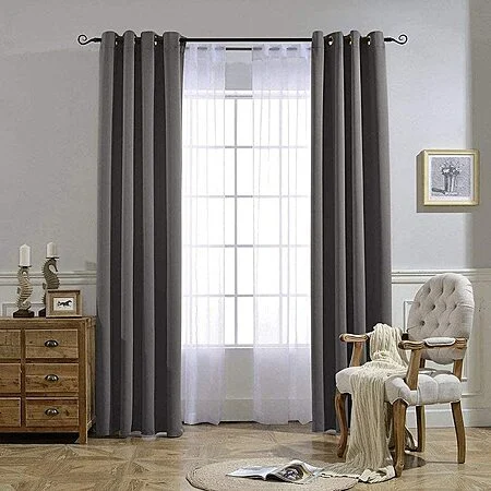 NICETOWN Gray Blackout Curtains for Bedroom 84 inches Long, 2 Panels, W52 x L84, Grey $13.42 Prime